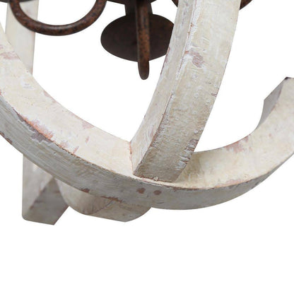 LNC Modern Chandelier 4-Light Distressed White Weathered Wood Adjustable Pendant