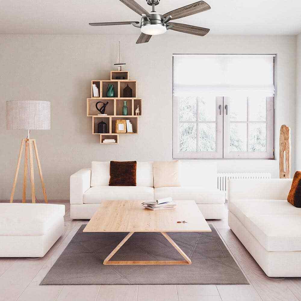 Home Decorators Colemont 52 in. Integrated LED Brushed Nickel Ceiling Fan