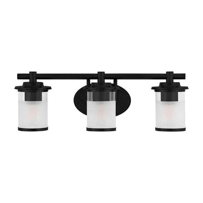 Hampton Bay Truitt 23.25 in. 3-Light Matte Black Modern Transitional Vanity