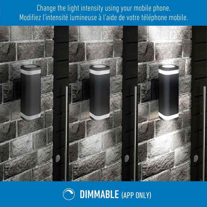 Artika Stark Black Modern SmartLED Hardwired Garage and Porch Light Wall Sconce