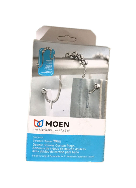 MOEN Shower Curtain Rings in Chrome 12-Pack SR2201CH
