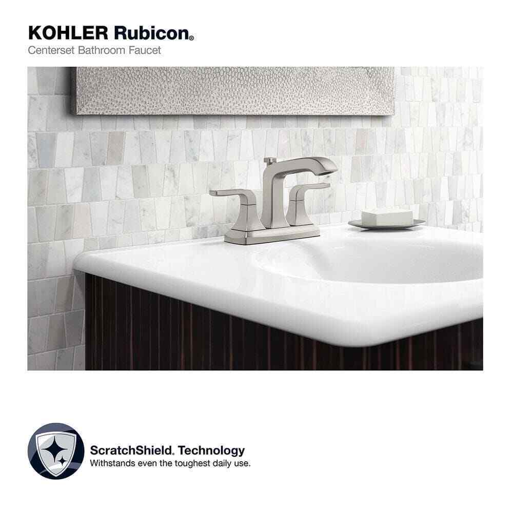 KOHLER Rubicon 4 " Centerset 2-Handle Bathroom Faucet in Vibrant Brushed Nickel