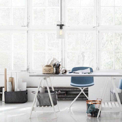 Flint Garden 1-Light Matte Black Rectangle Modern Hanging Mini Pendant