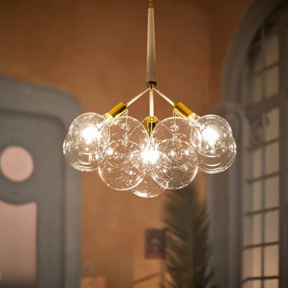 RRTYO Mateo 19.7 in. 3-light White Glam Cluster Globe Glass Bubble Chandelier