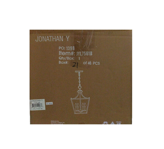 JONATHAN Y Camden Chrome Iron Classic Midcentury Farmhouse Lantern Pendant Light