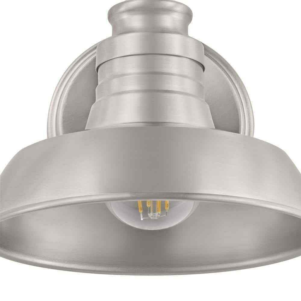 Hampton Bay Elmcroft 7.63 in 1Light Brushed Nickel Modern Farmhouse Sconce Light