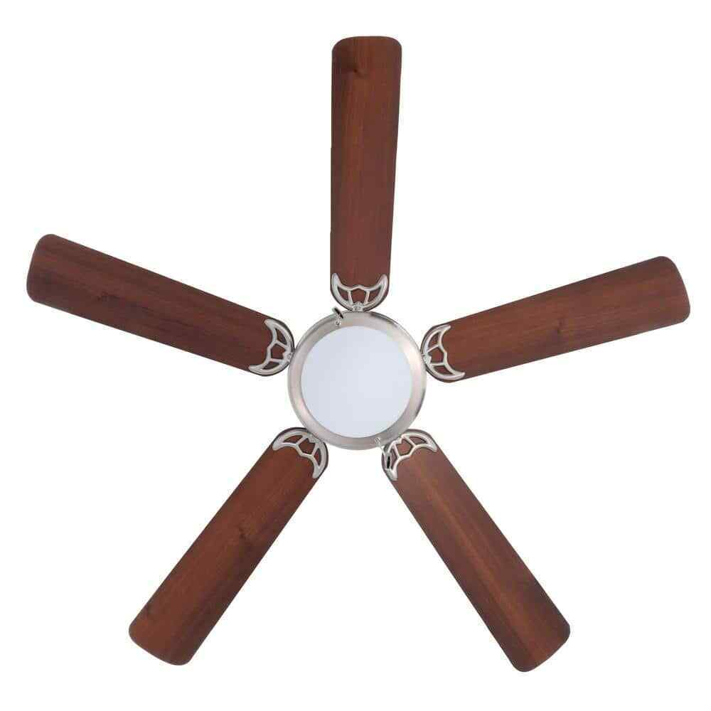 Hugger 52 in. LED Indoor Brushed Nickel Ceiling Fan with Light Kit