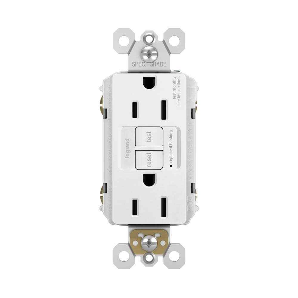 Legrand radiant 15 Amp Tamper Resistant Self-Test GFCI Duplex Outlet White
