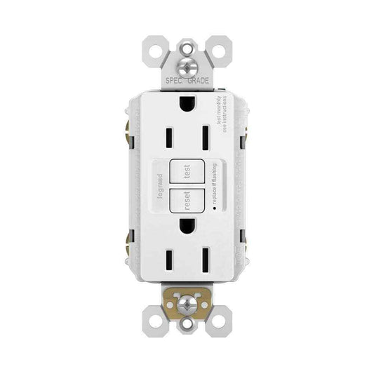 Legrand radiant 15 Amp Tamper Resistant Self-Test GFCI Duplex Outlet White