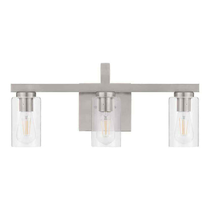 Hampton Bay Kendall Manor 22 in. 3 Light Brushed Nickel Bathroom Vanity Light