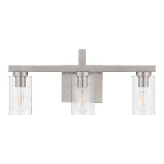 Hampton Bay Kendall Manor 22 in. 3 Light Brushed Nickel Bathroom Vanity Light