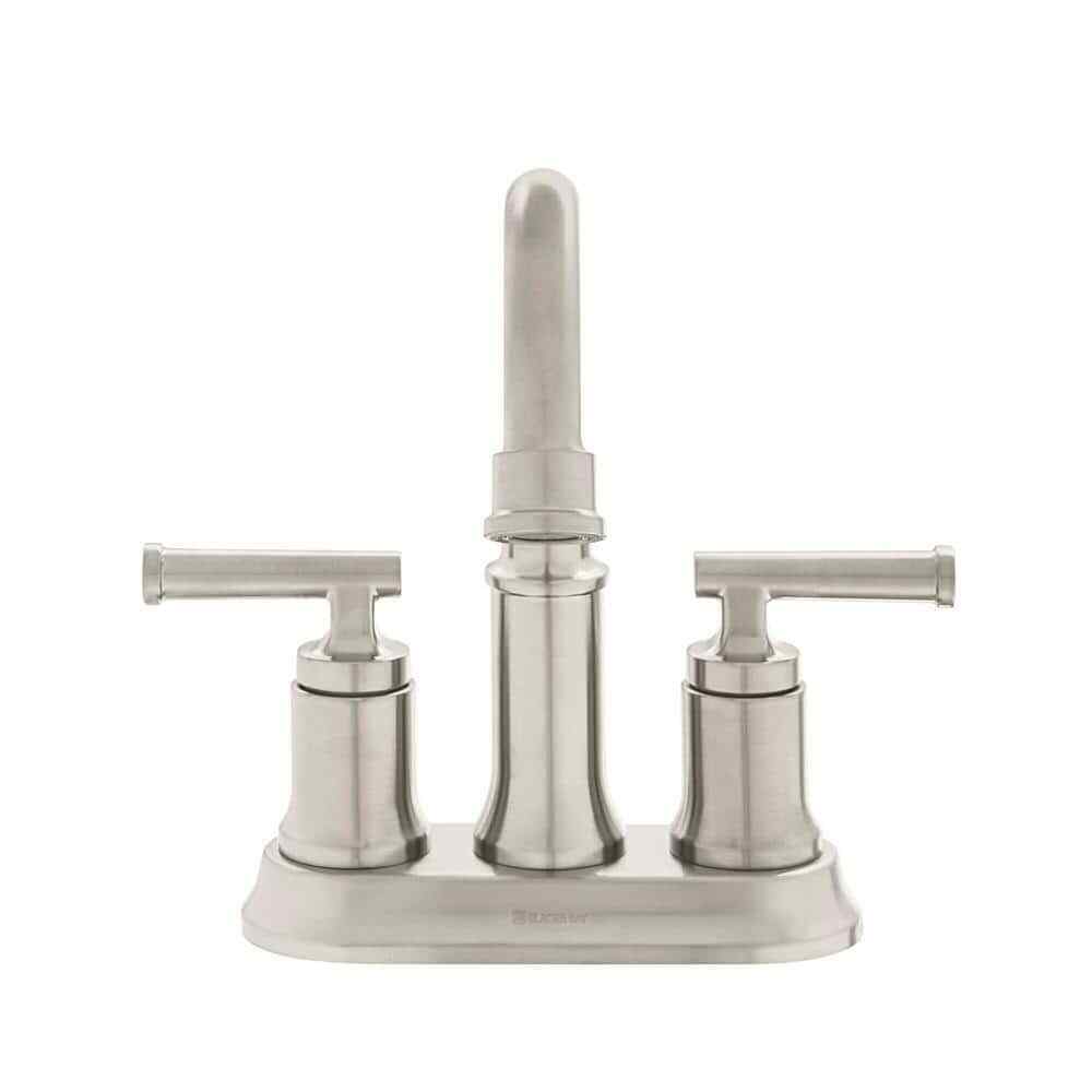 Glacier Bay Oswell 4 in. Centerset High-Arc Bathroom Faucet in Brushed Nickel