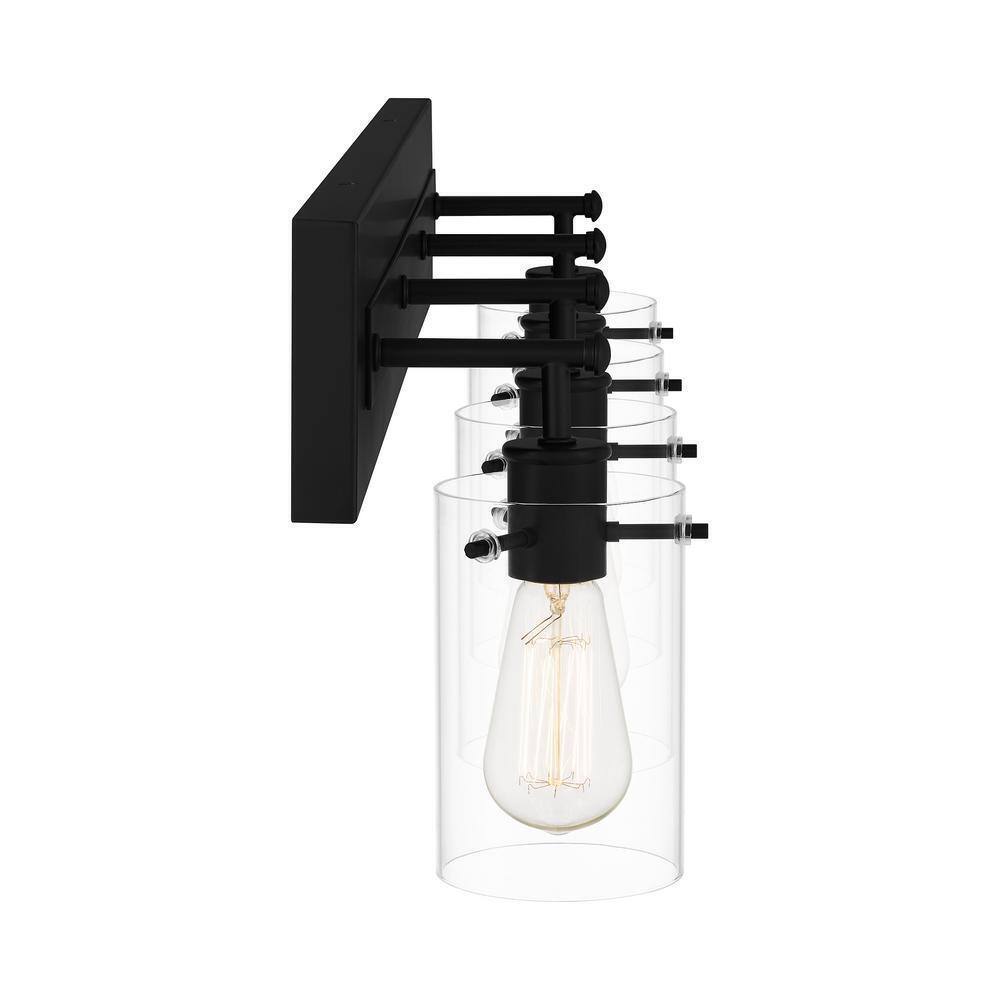Hampton Bay Regan 29.25 in. 4-Light Matte Black Bathroom Vanity Light