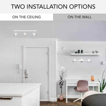 Globe Electric Dale 3-Light Matte White Plug-In Linear Track Lighting Kit