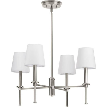 Progress Lighting Elara 22.87 in. 4-Light Dining Room Brushed Nickel Chandelier