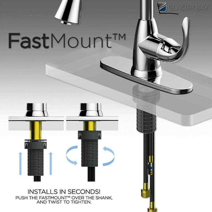 Glacier Bay Paulina Single-Handle Spring Neck Pull Down Sprayer Kitchen Faucet
