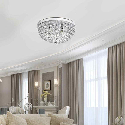 Elegant Designs Elipse 13 in. 2-Light Chrome and Crystal Flush Mount FM1000-CHR