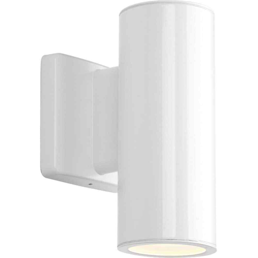 Progress Lighting Cylinders White LED Outdoor Small Up/Down Wall Lantern Light