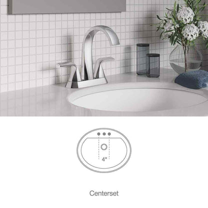 KOHLER Cursiva 4 in. Centerset Double Handle Bathroom Faucet in Polished Chrome
