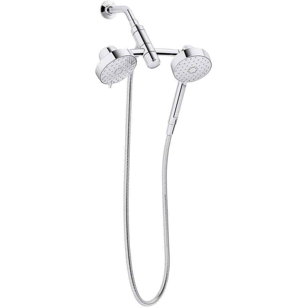 KOHLER Awaken 3-Spray 5 in. Dual Wall Mount Shower Head in Polished Chrome