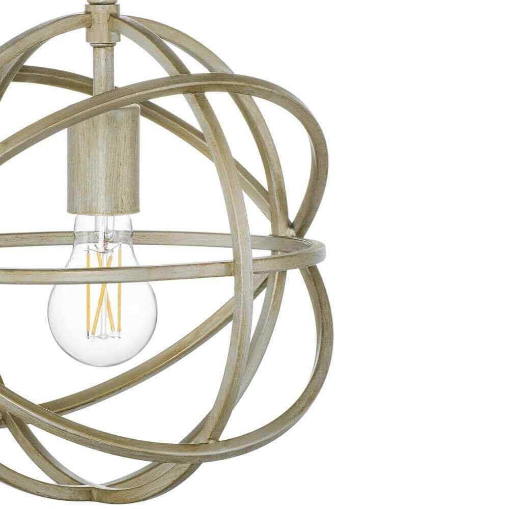 Home Decorators Sarolta Sands Silver Leaf Mini Pendant Light Fixture Caged Orb