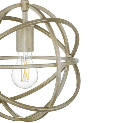 Home Decorators Sarolta Sands Silver Leaf Mini Pendant Light Fixture Caged Orb