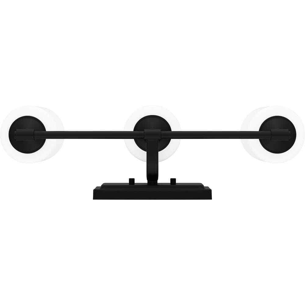 Hampton Bay Darlington Matte Black Vanity Light w/ Frosted Opal Glass Shades