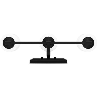 Hampton Bay Darlington Matte Black Vanity Light w/ Frosted Opal Glass Shades
