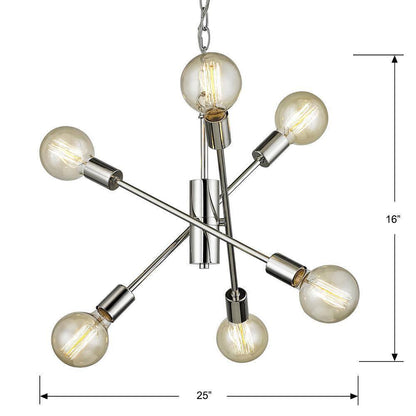 Home Decorators Collection Fife 6-Light Polished Nickel Sputnik Chandelier