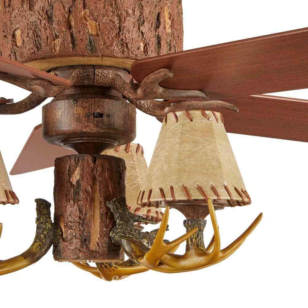 Hampton Bay Lodge 52 in. LED Nutmeg Ceiling Fan with Light and Remote Control