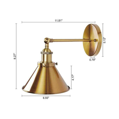 Parrot Uncle Rhem 7 in. 1-Light Brass Gold Wall Sconce Light BH11809110V