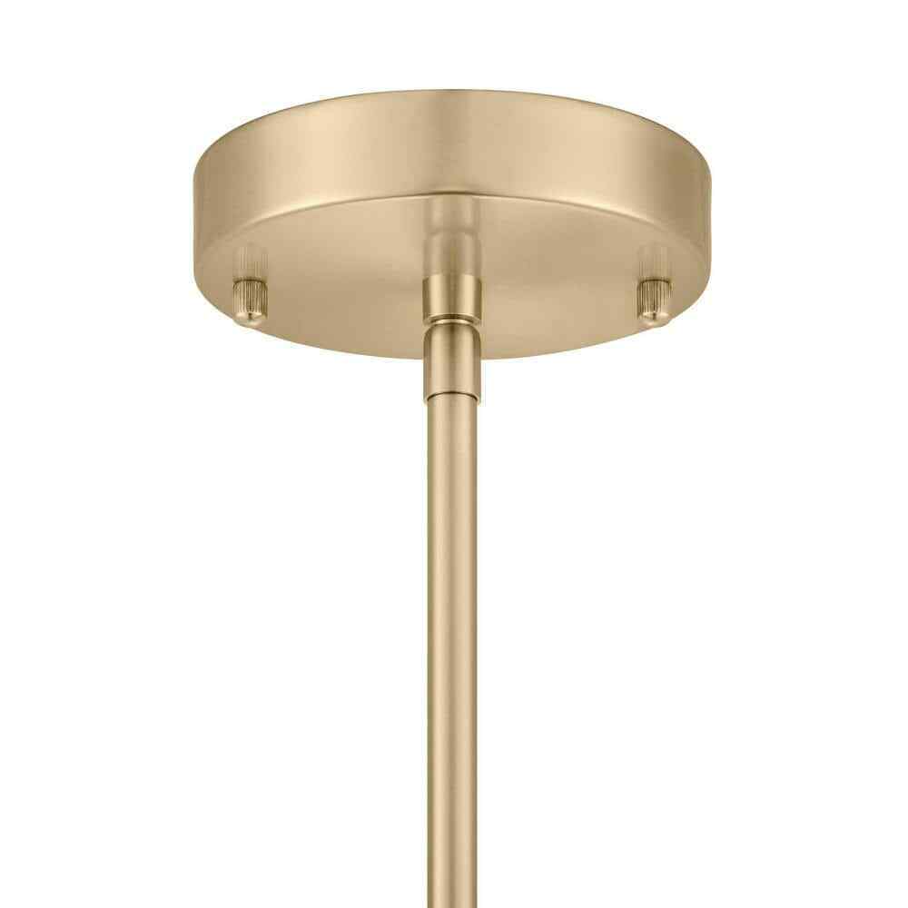 Hampton Bay Timphaven 1-Light Brass Shaded Mini-Pendant Clear Glass