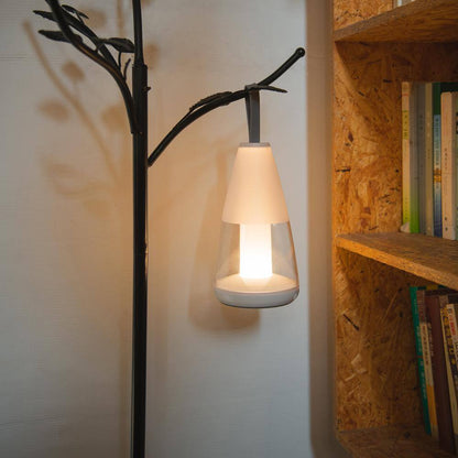 LUTEC 11.5 in. White Outdoor Portable Table Lamp 8500102331