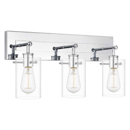 Hampton Bay Regan 21 in. 3-Light Chrome Vanity Light w/ Clear Glass Shades