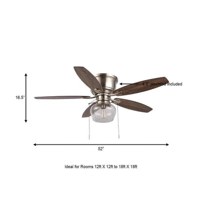 Hampton Bay Stoneridge 52 in. LED Brushed Nickel Hugger Ceiling Fan