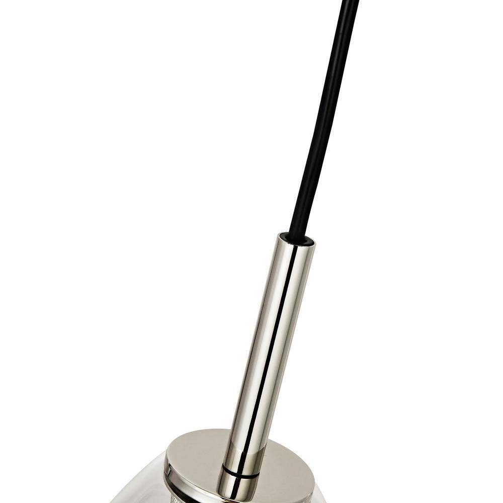Decor Living 1-Light Brushed Nickel Mini Pendant with Glass Cone Shade