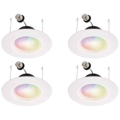 Select RB 6 in. Smart Tunable CCT Color Changing Recessed Light Trim 4-Pack