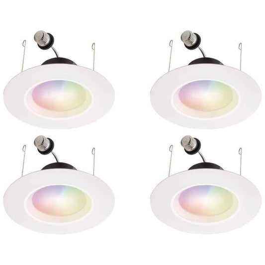 Select RB 6 in. Smart Tunable CCT Color Changing Recessed Light Trim 4-Pack