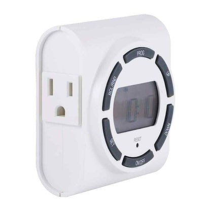 Defiant 15 Amp 7-Day Indoor Plug-In Digital Timer with 2-Grounded Outlets White