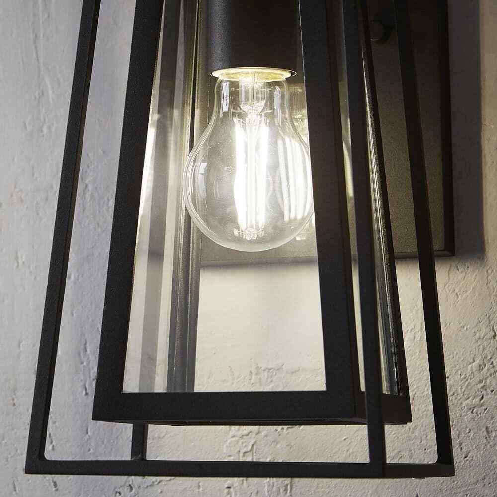 Home Decorators Bailey 11 in. Small Modern 1-Light Black Double Frame Outdoor