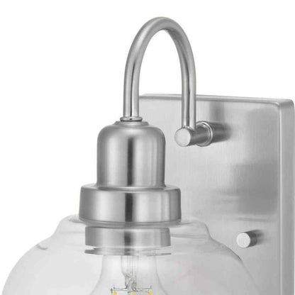 Home Decorators Collection Halyn 4.5 in. Brushed Nickel Indoor Wall Sconce