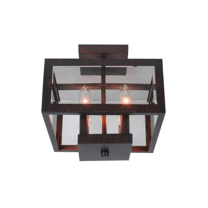 Hampton Bay Tallarook 11 in. 4-Light Oxide Brass Semi Flush Mount Ceiling Light