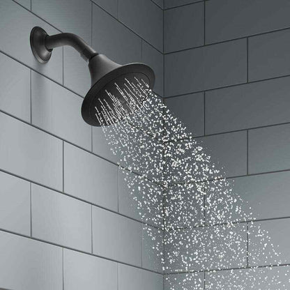 KOHLER Forte 1-Spray Patterns Wall Mount Fixed Shower Head in Matte Black