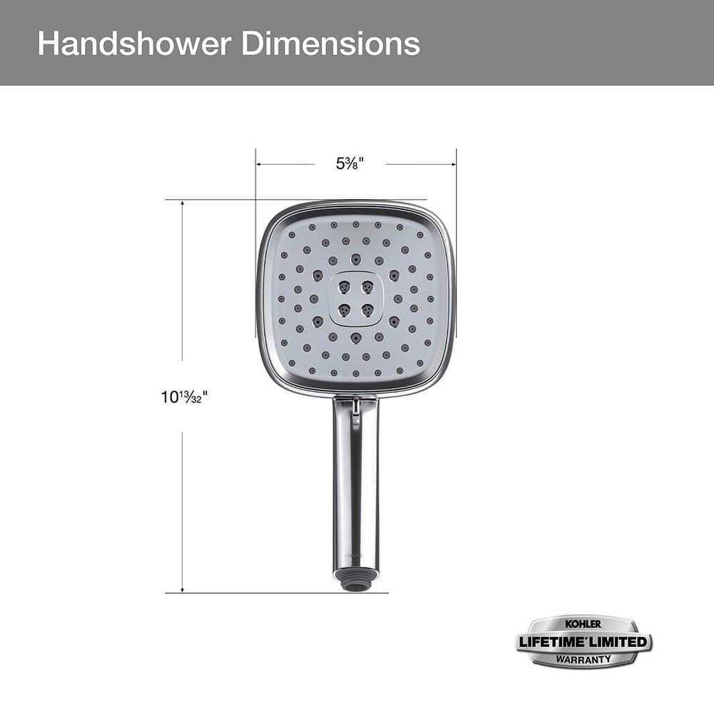 KOHLER Fordra 3-Spray Patterns Wall Mount Handheld Shower Head K-R27512-G-CP