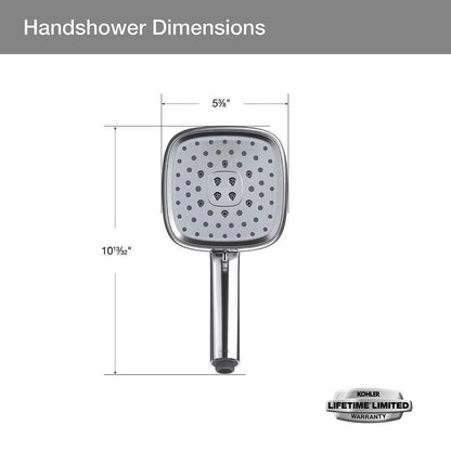 KOHLER Fordra 3-Spray Patterns Wall Mount Handheld Shower Head K-R27512-G-CP