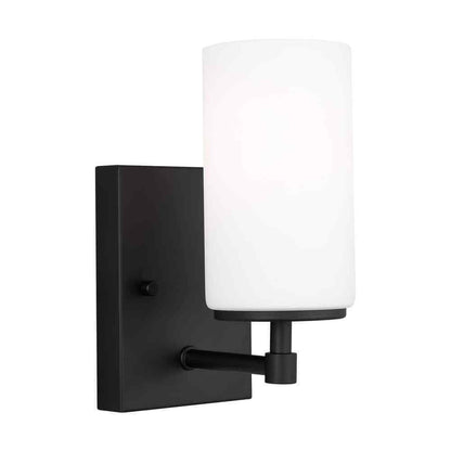 Generation Lighting Alturas 4.375 in. 1-Light Modern Midnight Black Wall Sconce