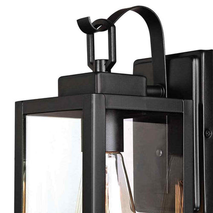 Hukoro Martin 1-Light Matte Black Outdoor Wall Lantern Sconce with Clear Glass