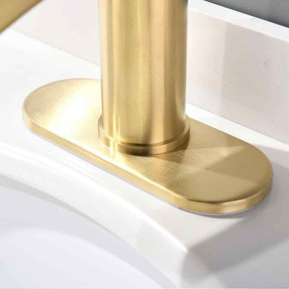 Phiestina Single Handle Waterfall Faucet for Bathroom Sink, Brushed Gold Finish