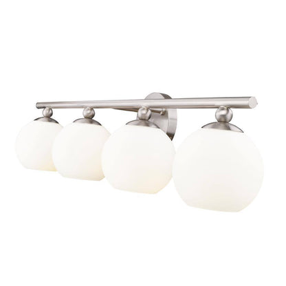 Neoma 30 in. 4 Light Brushed Nickel Vanity Light w/ Opal Etched Glass Shade