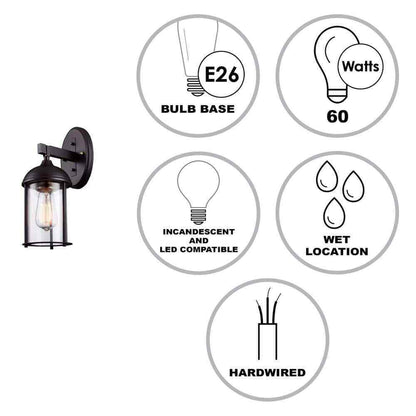 Bel Air Lighting Blues Rubbed Bronze and Antique Gold Outdoor Wall Light Fixture